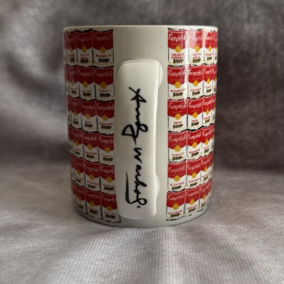 Campbell Soup ANDY WARHOL 100 Cans Mug Signed Handle Coffee Cup Collector - Picture 3 of 5